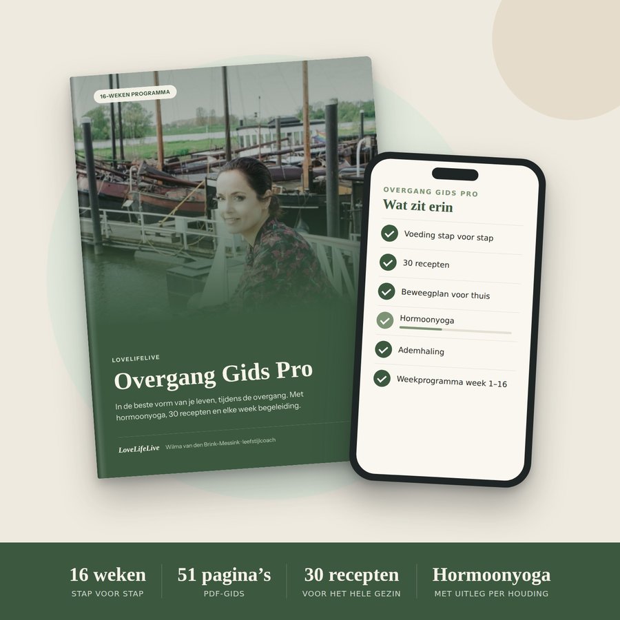 De gids en een voorbeeld op je telefoon: Overgang Gids Pro